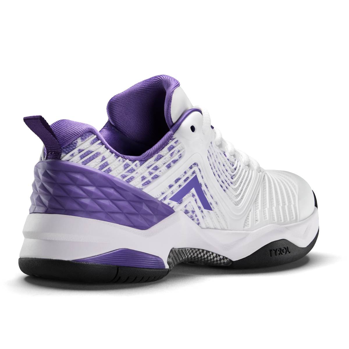 purple and white pickleball shoe