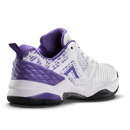purple and white pickleball shoe